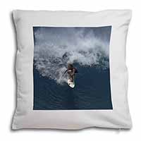 Surf Board Surfing - Water Sports Soft White Velvet Feel Scatter Cushion