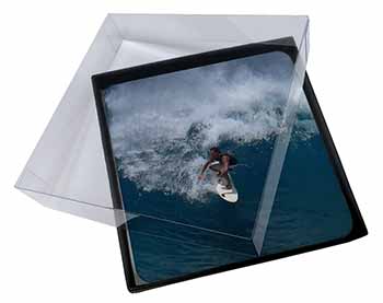 4x Surf Board Surfing - Water Sports Picture Table Coasters Set in Gift Box