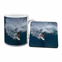 Surf Board Surfing - Water Sports Mug and Coaster Set