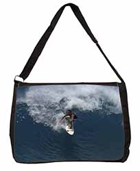 Surf Board Surfing - Water Sports Large Black Laptop Shoulder Bag School/College