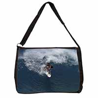 Surf Board Surfing - Water Sports Large Black Laptop Shoulder Bag School/College