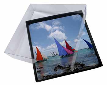 4x Sailing Regatta Picture Table Coasters Set in Gift Box