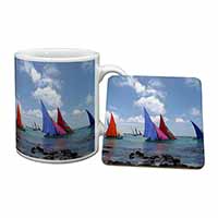 Sailing Regatta Mug and Coaster Set