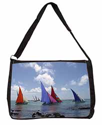 Sailing Regatta Large Black Laptop Shoulder Bag School/College