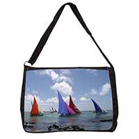 Sailing Regatta Large Black Laptop Shoulder Bag School/College