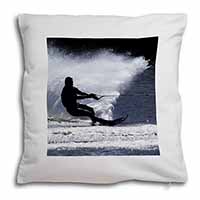 Water Skiing Sport Soft White Velvet Feel Scatter Cushion