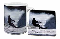 Water Skiing Sport Mug and Coaster Set