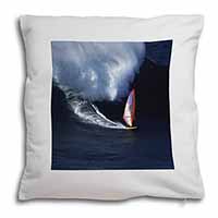 Wind Surfer Soft White Velvet Feel Scatter Cushion