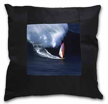 Wind Surfer Black Satin Feel Scatter Cushion