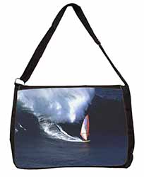 Wind Surfer Large Black Laptop Shoulder Bag School/College
