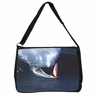 Wind Surfer Large Black Laptop Shoulder Bag School/College