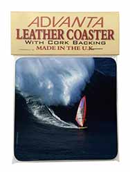 Wind Surfer Single Leather Photo Coaster