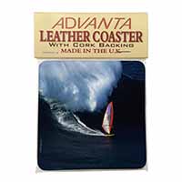Wind Surfer Single Leather Photo Coaster