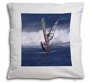 Wind Surfers Surfing Soft White Velvet Feel Scatter Cushion