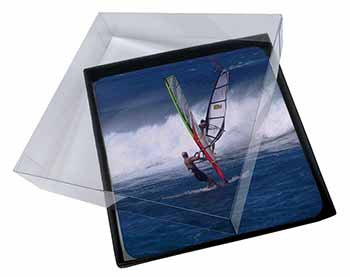 4x Wind Surfers Surfing Picture Table Coasters Set in Gift Box