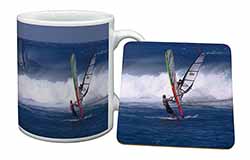 Wind Surfers Surfing Mug and Coaster Set