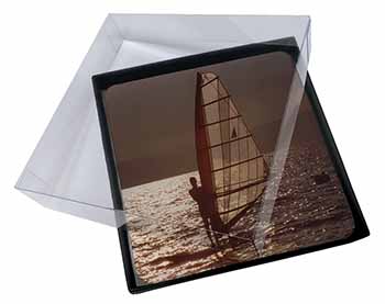 4x Wind Surfing Picture Table Coasters Set in Gift Box
