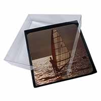 4x Wind Surfing Picture Table Coasters Set in Gift Box