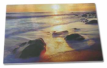 Secluded Sunset Beach Extra Large Toughened Glass Cutting, Chopping Board