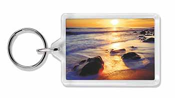 Secluded Sunset Beach Photo Keyring Animal Gift