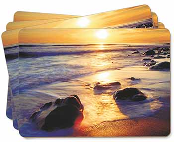 Secluded Sunset Beach Picture Placemats in Gift Box