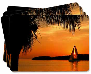 Sunset Sailing Yacht Picture Placemats in Gift Box
