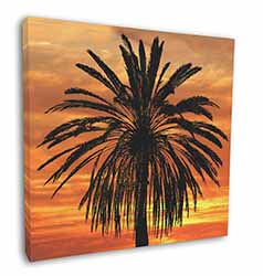Tropical Palm Sunset Square Canvas 12"x12" Wall Art Picture Print