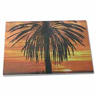 Large Glass Cutting Chopping Board Tropical Palm Sunset