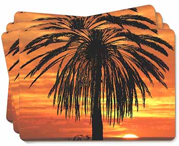 Tropical Palm Sunset Picture Placemats in Gift Box