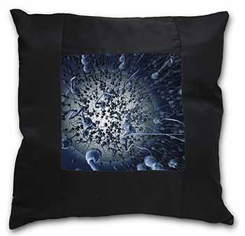 Racing Sperms-No Condoms Needed! Black Satin Feel Scatter Cushion