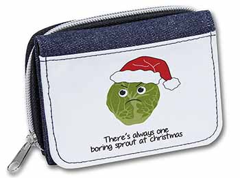 Christmas Grumpy Sprout Unisex Denim Purse Wallet