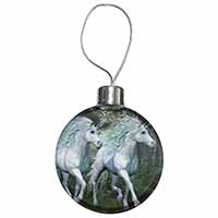 White Unicorns Christmas Bauble