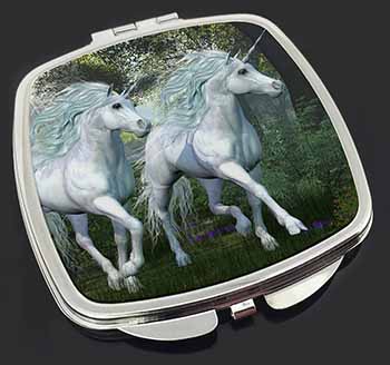 White Unicorns Make-Up Compact Mirror