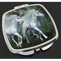 White Unicorns Make-Up Compact Mirror