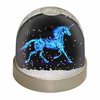 Blue Fire Unicorn Print Snow Globe Photo Waterball