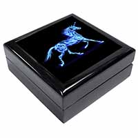 Blue Fire Unicorn Print Keepsake/Jewellery Box
