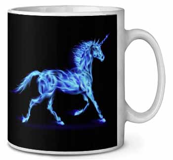 Blue Fire Unicorn Print Ceramic 10oz Coffee Mug/Tea Cup
