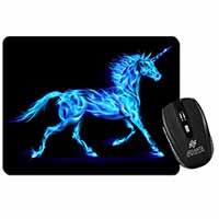 Blue Fire Unicorn Print Computer Mouse Mat