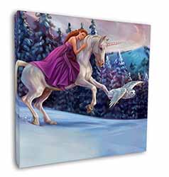 Unicorn, Owl & Fairy Square Canvas 12"x12" Wall Art Picture Print