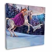 Unicorn, Owl & Fairy Square Canvas 12"x12" Wall Art Picture Print