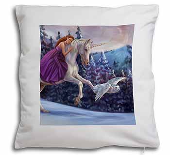 Unicorn, Owl & Fairy Soft White Velvet Feel Scatter Cushion