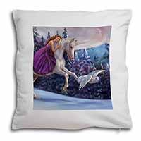 Unicorn, Owl & Fairy Soft White Velvet Feel Scatter Cushion