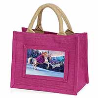 Unicorn, Owl & Fairy Little Girls Small Pink Jute Shopping Bag