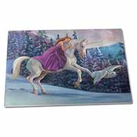 Large Glass Cutting Chopping Board Unicorn, Owl & Fairy