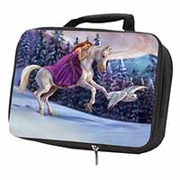 Unicorn, Owl & Fairy Black Insulated School Lunch Box/Picnic Bag