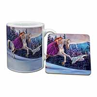 Unicorn, Owl & Fairy Mug and Coaster Set