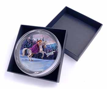 Unicorn, Owl & Fairy Glass Paperweight in Gift Box