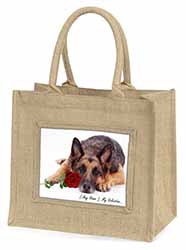 Personalised (Any Name) Natural/Beige Jute Large Shopping Bag