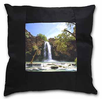 Waterfall Black Satin Feel Scatter Cushion