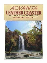 Waterfall Single Leather Photo Coaster